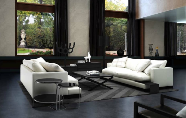 intérieur-de-la-maison-contemporaine-canapé-en-blanc-sol-noir