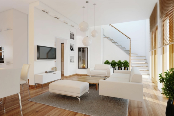 moderne-design-canapé-en-blanc-escalier-