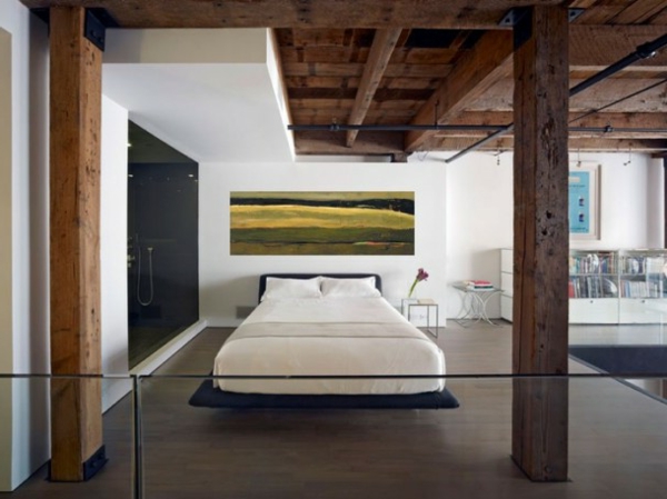 peinture-abstraite-chambre-à-coucher-intérieur-loft