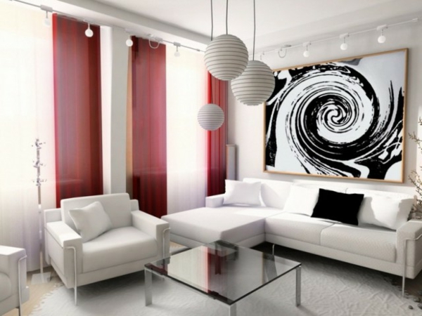 peinture-abstraite-trois-lampes-pendantes