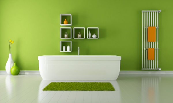 green modern bathroom