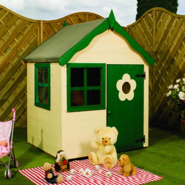 cabane-de-jardin-pour-enfant-une-fenêtre-verte-fleur-déco-sur-la-porte