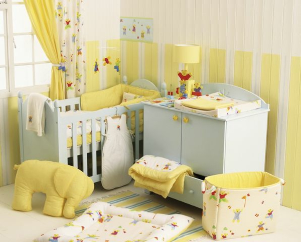 décoration-chambre-bébé-décoration-en-jaune