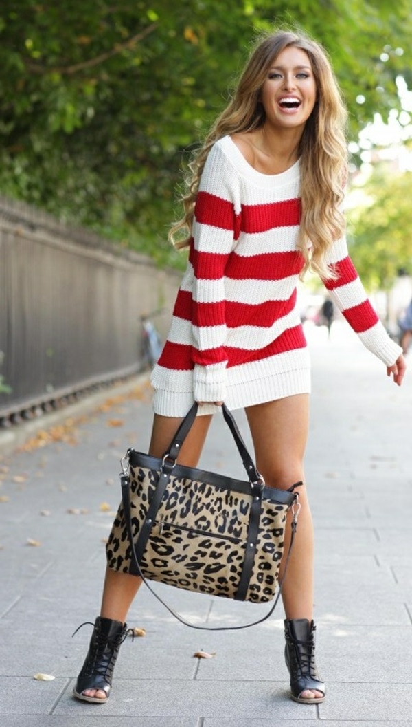 robe-pull-rayures-rouges