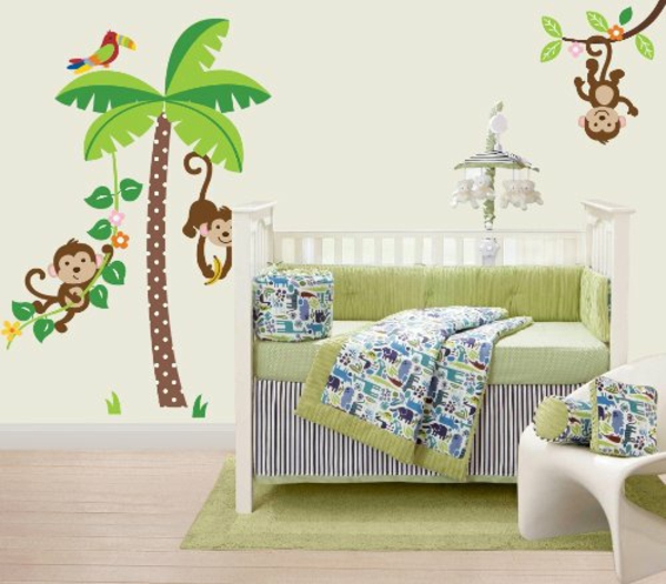 unique-idée-pour-la-chambre-de-l'enfant-avec-des-arbres-palmiers-et-des-