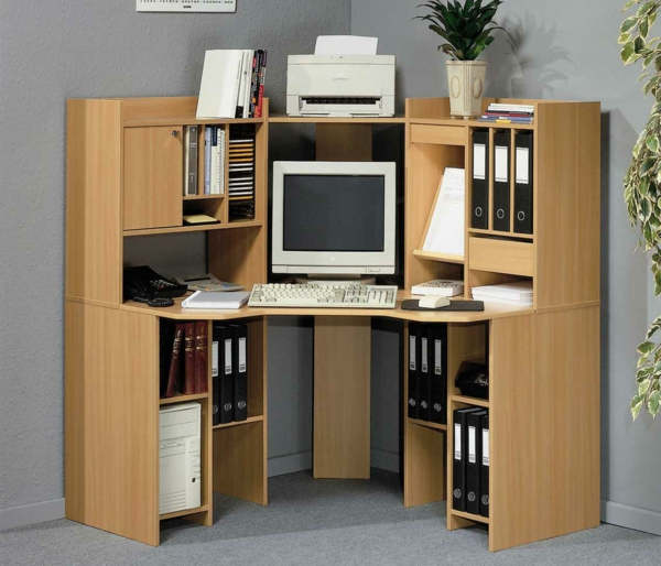 bureau-avec-étagère-bureau-d'angle-en-bois-clair