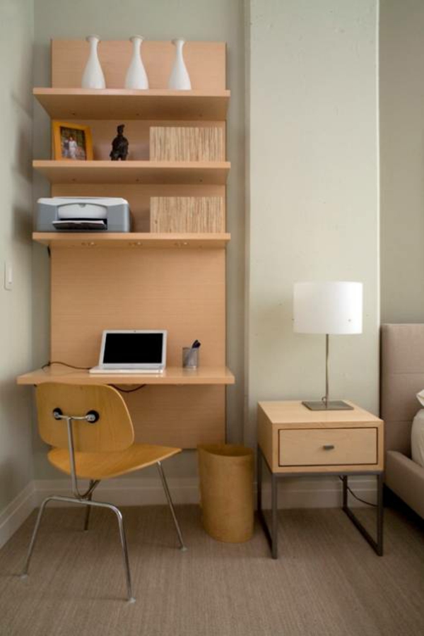 bureau-avec-étagère-design-simple-en-bois