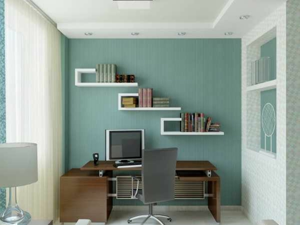 bureau-avec-étagère-idées-stylées-pour-les-petits-espaces