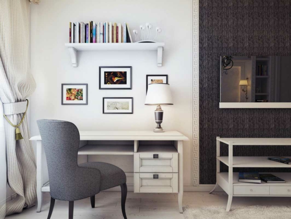 bureau-avec-étagère-étagère-murale-minimaliste
