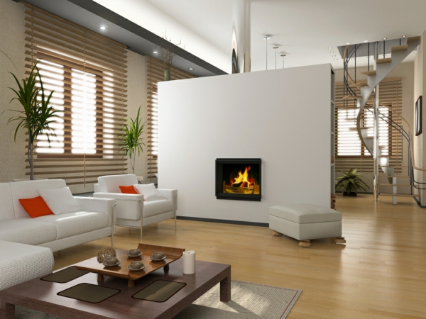cheminée-contemporaine-un-mur-blanc-et-sofas-blancs