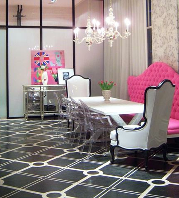 décoration-vintage-en-rose-et-noir
