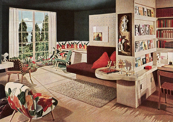décoration-vintage-salle-de-séjour-motifs-bariolés