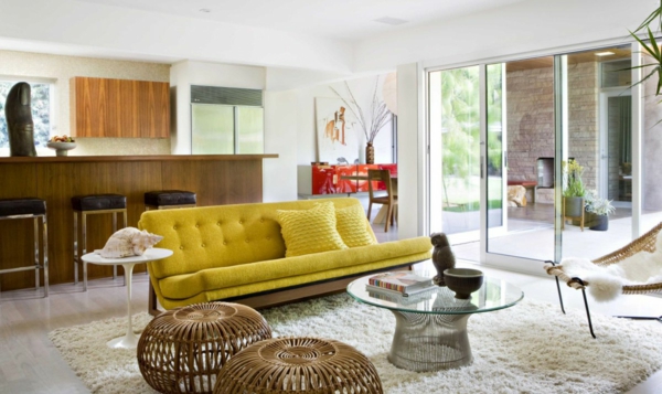 décoration-vintage-sofa-jaune-vintage