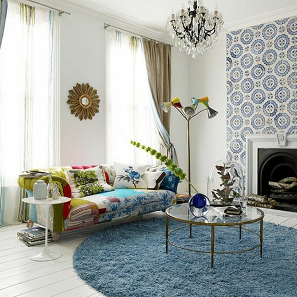 décoration-vintage-sofa-multicolore