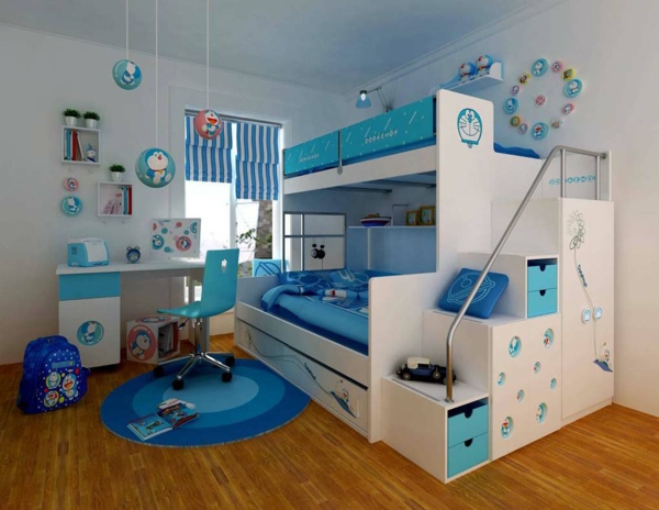lits-superposés-design-en-bleu-et-blanc-intérieur-charmant