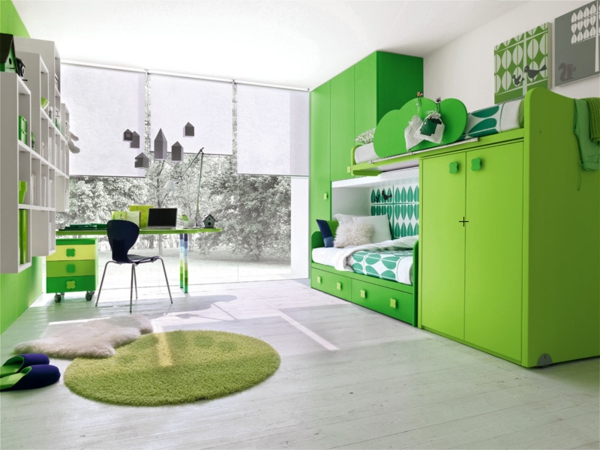lits-superposés-design-vert-et-moderne