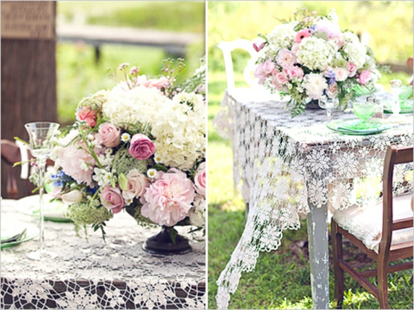 rustique-idée-de-deco-pour-mariage-champetre-avec-des-fleurs-avec-dentelles