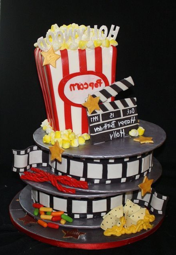 gateau-original-anniversaire-délicieux-thème-film-films-popcorn
