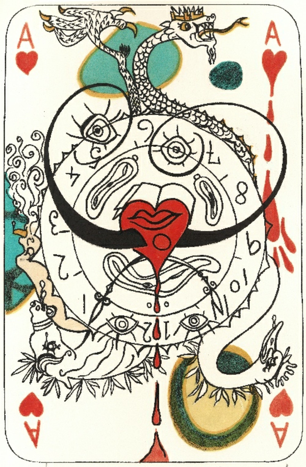 tableau-Dali-peinture-collection-privée-original-jouer-aux-cartes