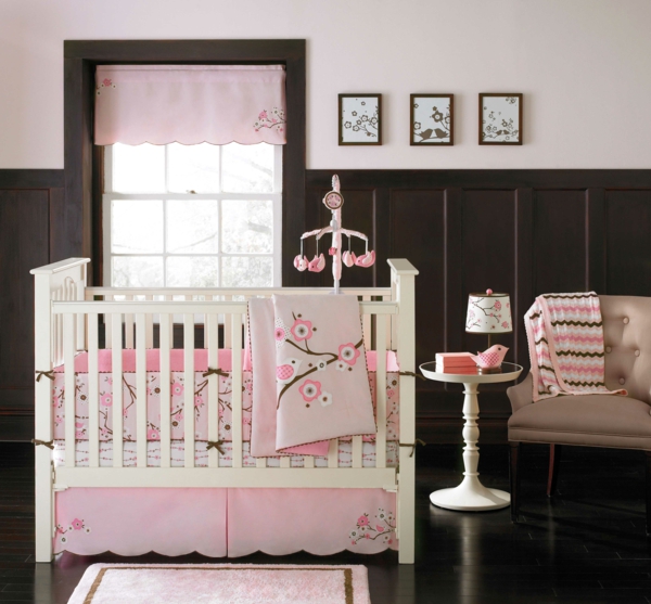 Unisexe-Baby-lit-idées-enfant-chambre-bebe-fille-maternelle-décoration-en-rose