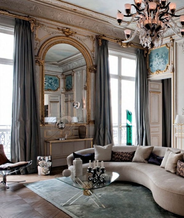 ambiance-intérieur-contemporain-lustre-baroque-séjour-baroque-sofa
