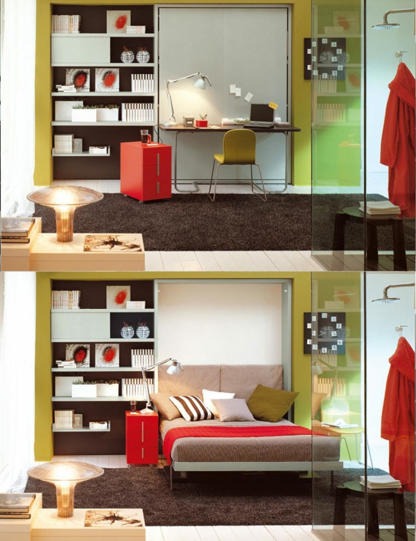 aménagement-créative-chambre-à-coucher-Mobilier-modulaire-pour-gaigner-espace