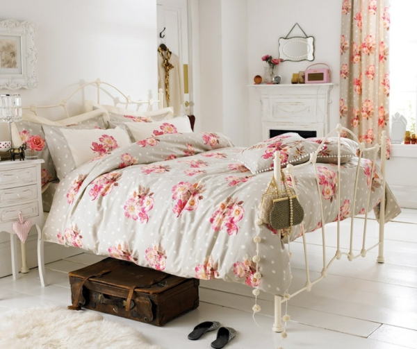 décorer-sa-chambre-cute-lit-couverture-vintage-rural-lit-en-fer-spécial