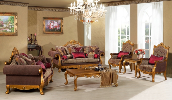 lustre-pampilles-lustre-baroque-noir-moderne-salon-brun-meubles-classique