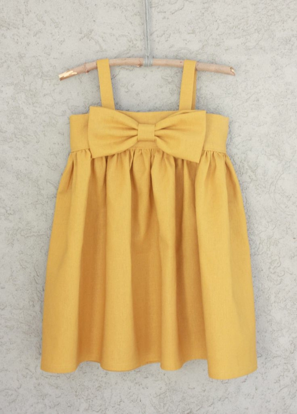 robe-de-soirée-pour-enfant-jaune-