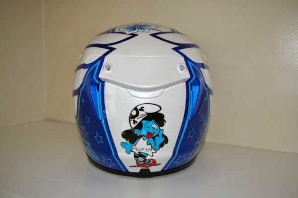 Casque-moto-original-smurf-bleue