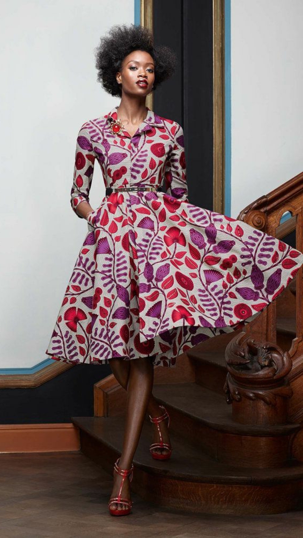 Fringue-moderne-au-style-rétro-robe-trapèze-jolie