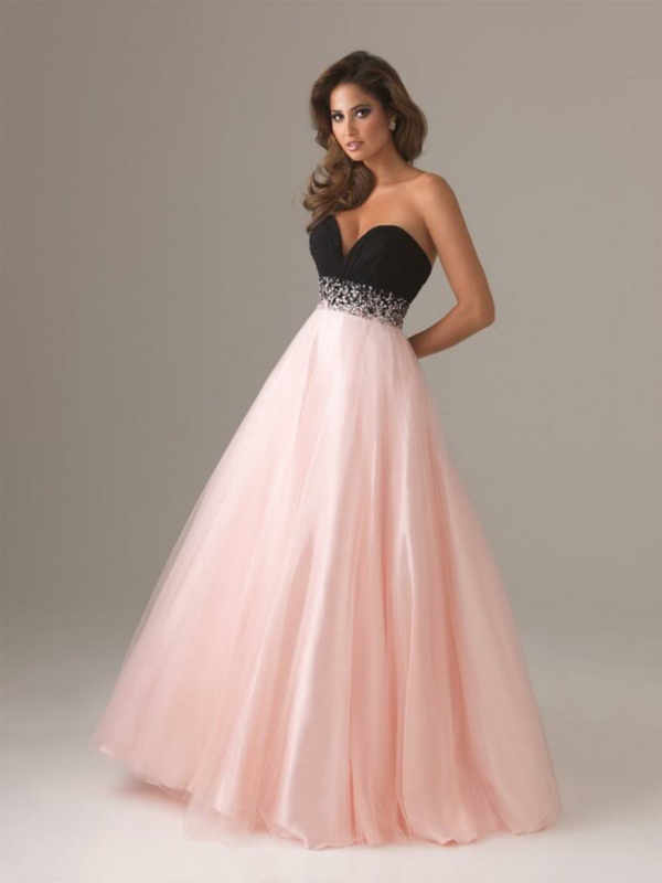 Robe-de-bal-de-promo-chic-rose-jolie-fille