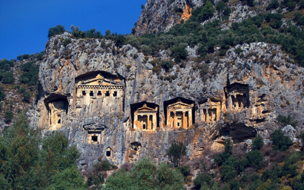 Likya Antik Kaya Mezarlari, Antalya, Türkiye (Ancient Lycian Roc