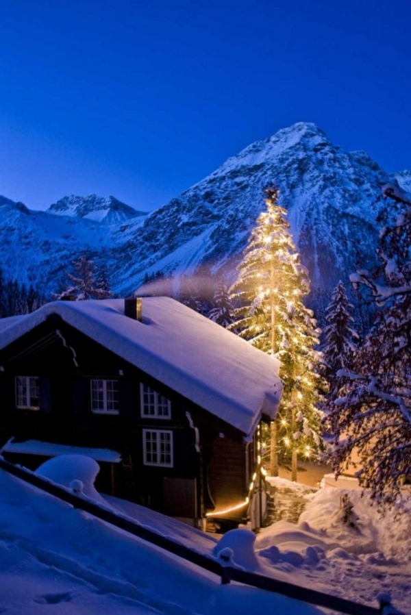 chalet-suisse-et-pin-de-Noel