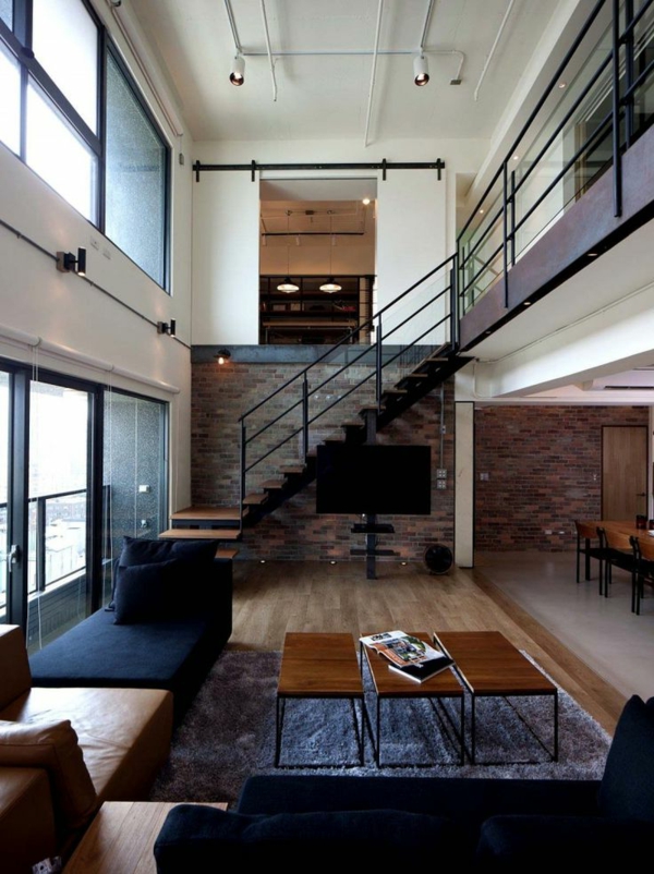 escalier-loft-intérieur-fantastique-et-escalier-industriel