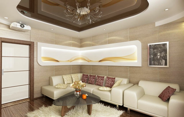 faux-plafond-suspendu-intérieur-en-couleur-beige