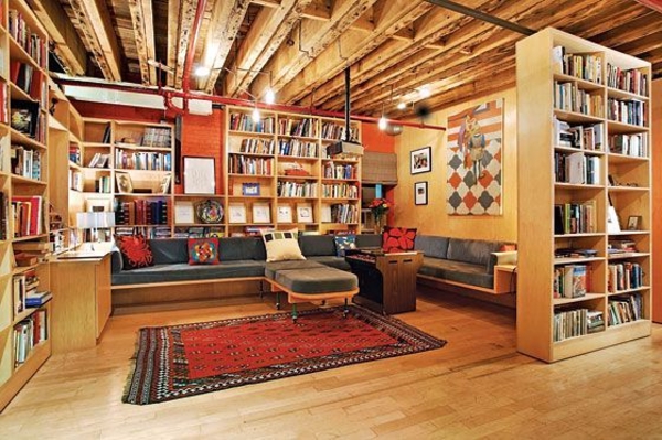 meuble-bibliothèque-intérieur-chaleureux
