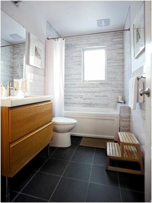 salle-de-bains-grise-meuble-sous-vasque-en-bois
