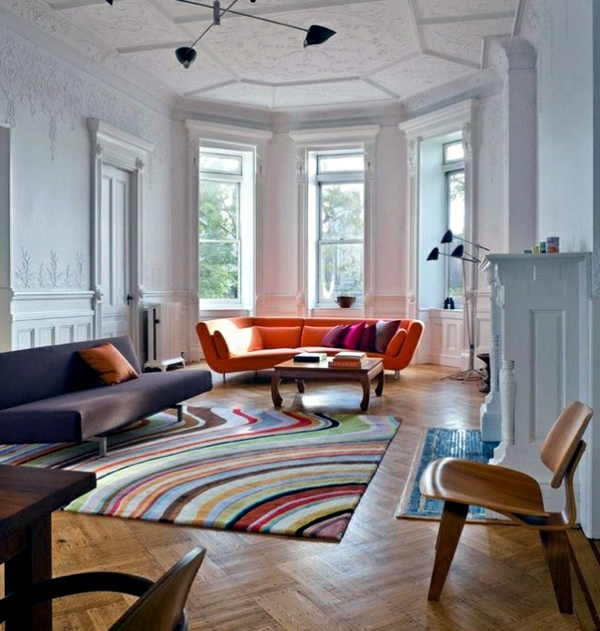 tapis-multicolore-salle-de-séjour-extravagante