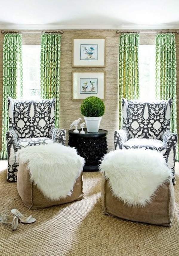tapis-sisal-fauteuils-à-motifs-floraux