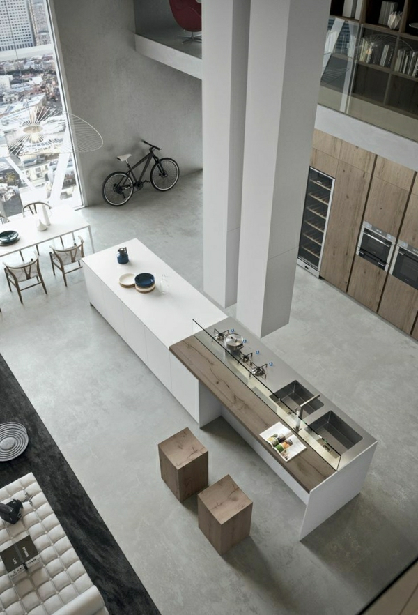 1-studio-vaste-aménagement-industriel-meuble-en-bois-bar-chaise-de-bar
