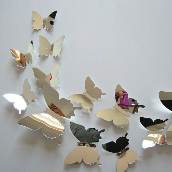Miroir-design-stickers-muraux-idées-papillons-idee