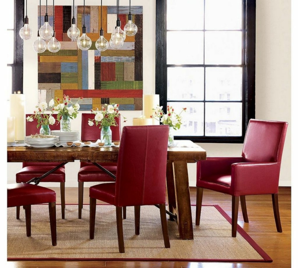chaises-de-salle-à-manger-deco-luxe-rouge