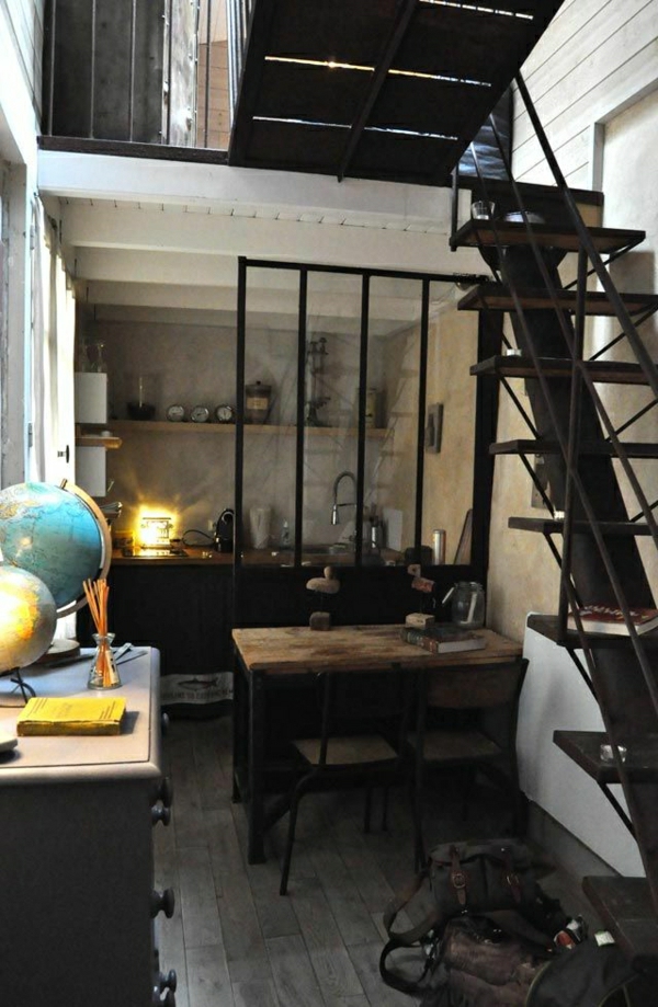 chambre-industriel-meubles-anciens-globe-sol-en-parquet-noir