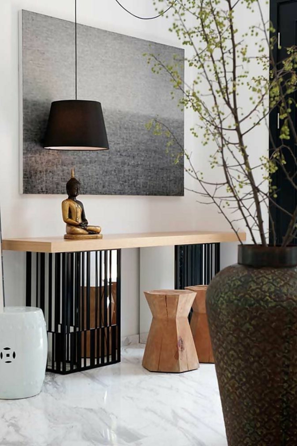 chambre-zen-lampe-pendante-noire