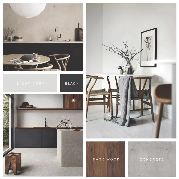 moodboard amenagement cuisine et coin repas