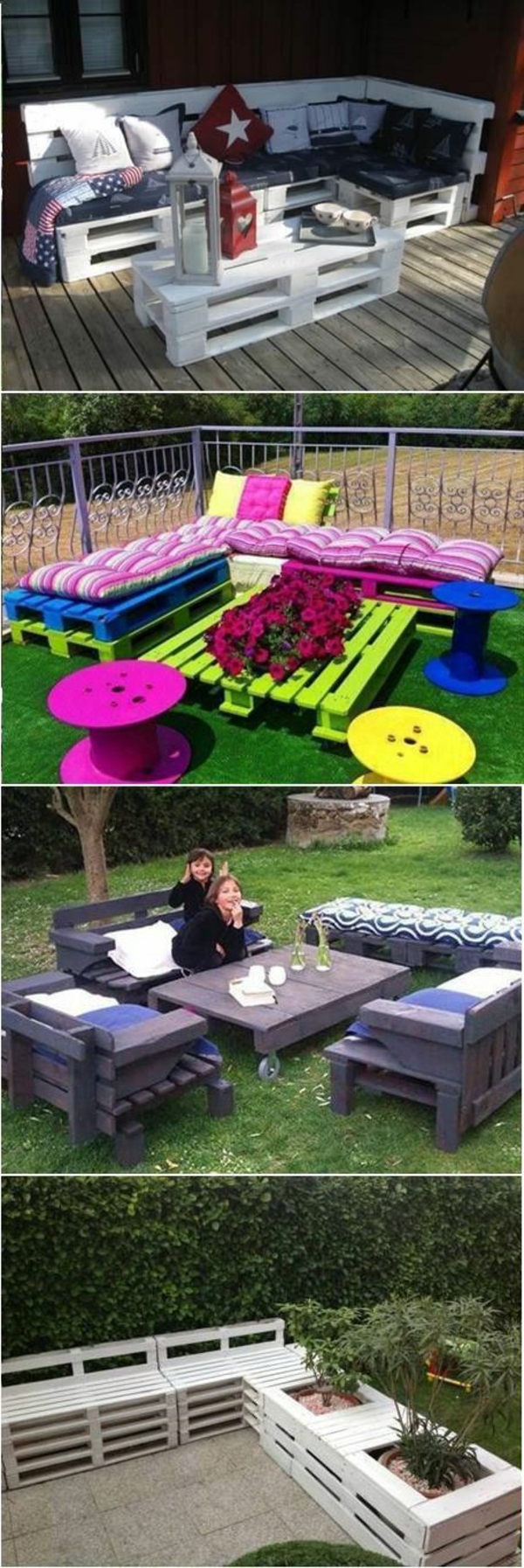 tables-de-jardin-en-palettes-colorés-idée-insolite-meubles-en-palettes
