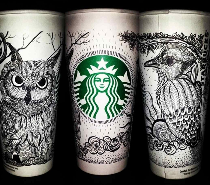 5-boisson-énergisante-de-starbucks-gobelet-hibou-oiseaux-noir-et-blanc-art