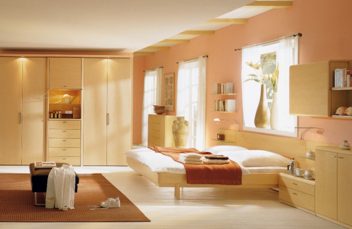 Caramel-chambre-à-coucher-meuble-mur-couleur-tapis