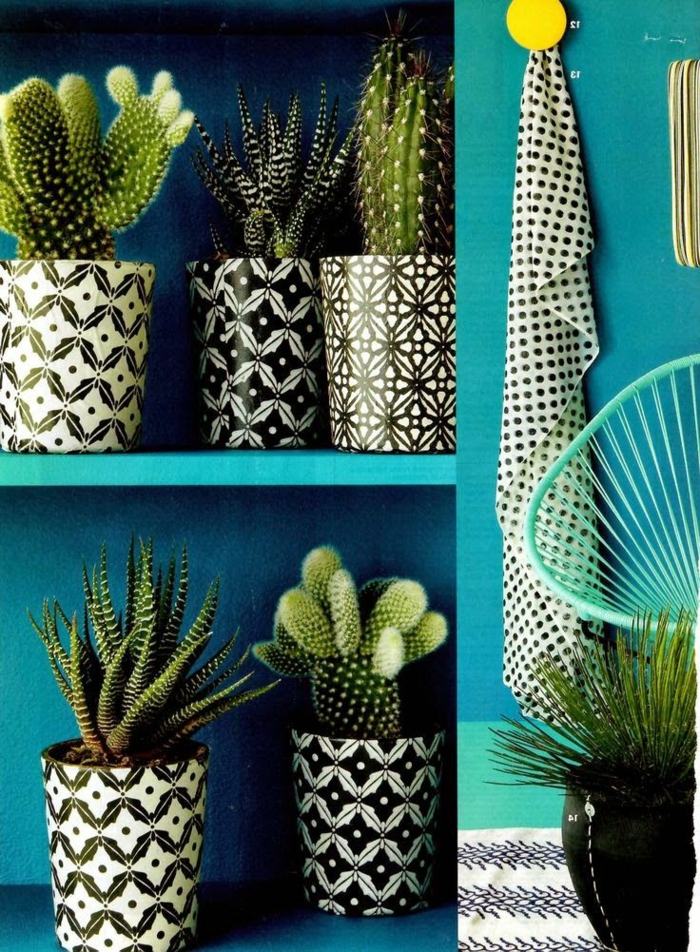 Décoration-en-couleur-marine-aigua-plantes-vertes-cactus